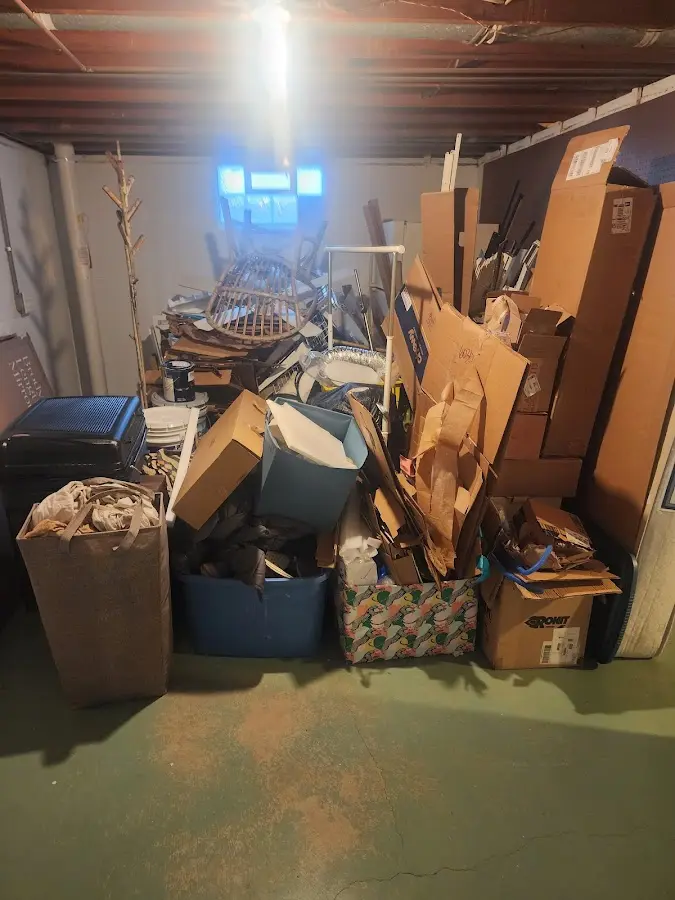 Roll-off dumpster container at job site for 15 Yard Dumpster Rental in Haverford